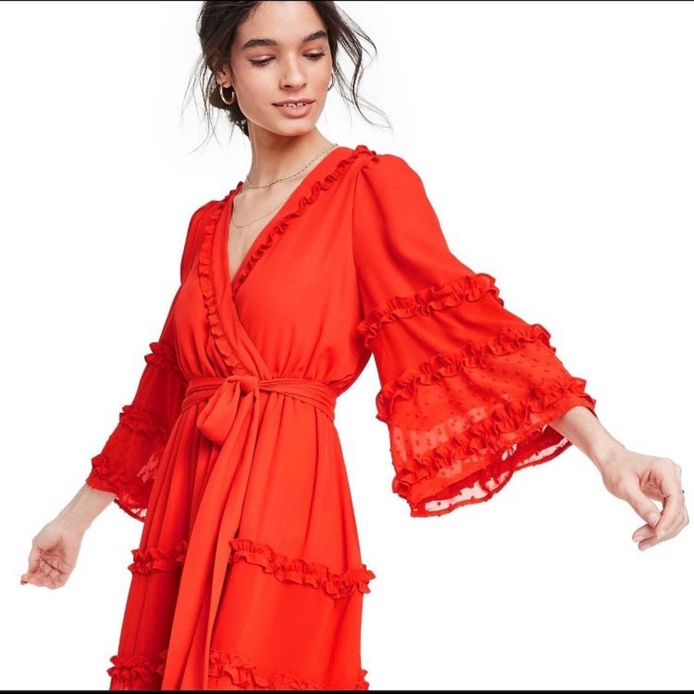 ALEXIS for Target Angel Sleeve Tiered Ruffle Dress